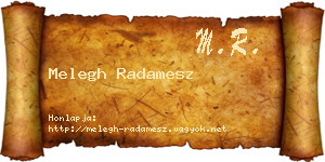 Melegh Radamesz névjegykártya